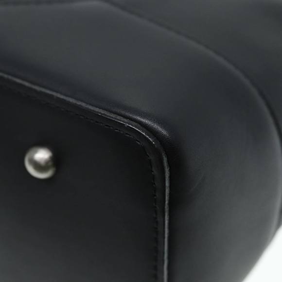 BURBERRY Hand Bag Leather Black Silver Auth bs17557 - Picture 9 of 16